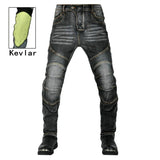 New zipper pants Motorcycle jeans Men's high elastic motorcycle riding rider pants Racing pants with protective gear