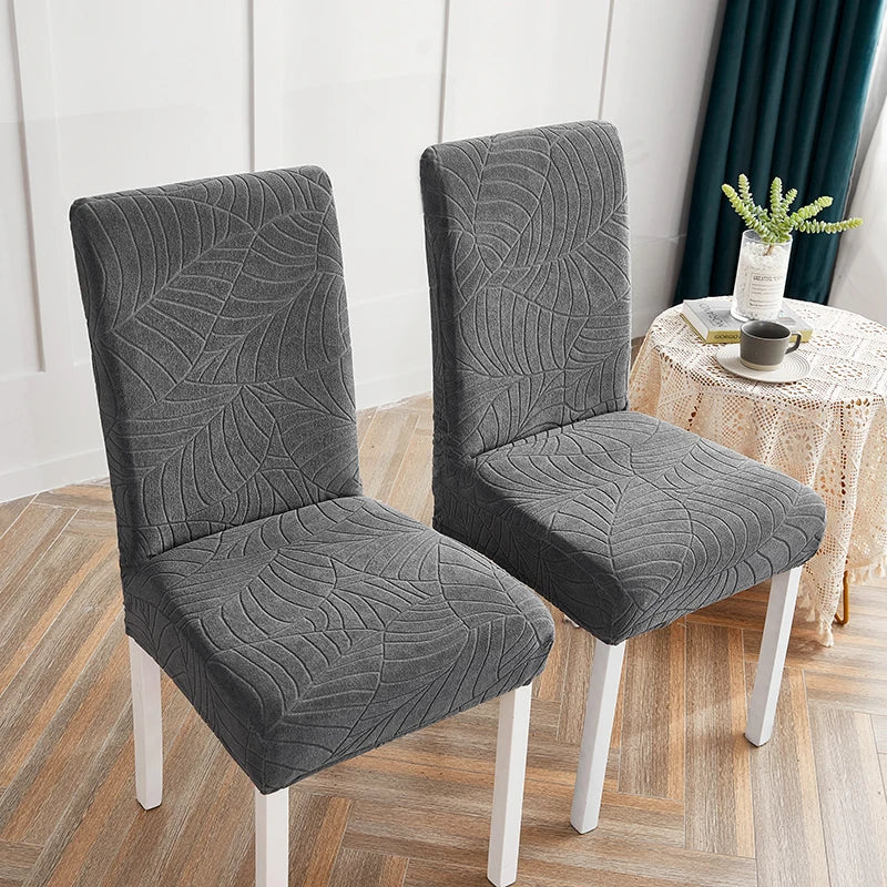 Elastic Dining Chair Cover Thick Jacquard Spandex Chair Cover for Dining Room Anti-Slip Kitchen Chair Cover 1/4/6/8 Pieces