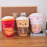 New Kawaii Animal Balls Pudding Candy Bag Pillow Plush Stuffed Mini Doll of Donut Boba Milk Tea Bat Newt Cat Nap Plushie