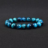 Real Natural Blue Tiger Eye Bracelet Azure Color High Quality Round Stone Beads Handmade Bracelets For Men Women Jewelry Pulsera