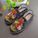 Old Beijing Cloth Shoes Embroidery Flower Social Guy Male Moccasin-Gommino Student Casual Shoes Fashion National Chinese Style