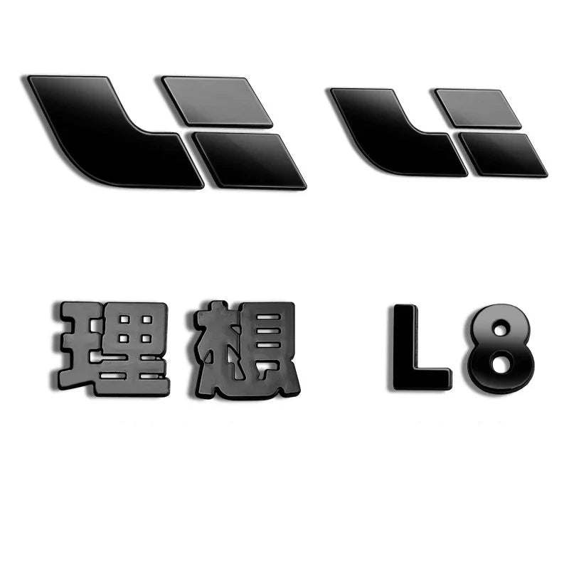 For Li Lixiang L7 L8 L9 2022 2023 Car Black Samurai Logo Blackened Cover Upgraded Exterior Decoration Stickers Auto Accessories