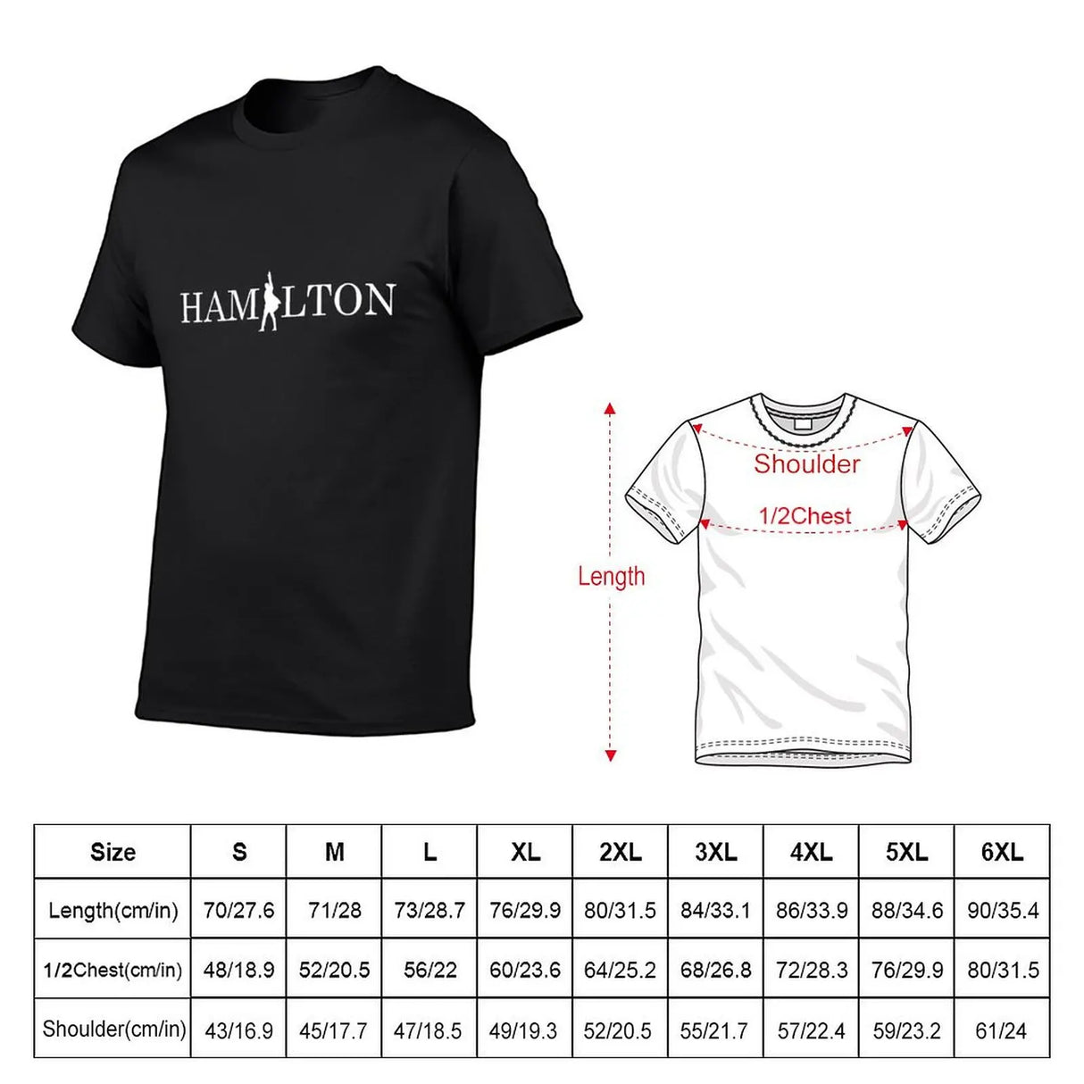 Hamilton text logo masks and tee-shirts T-Shirt Short sleeve tee plus size tops customs oversized plain black t shirts men