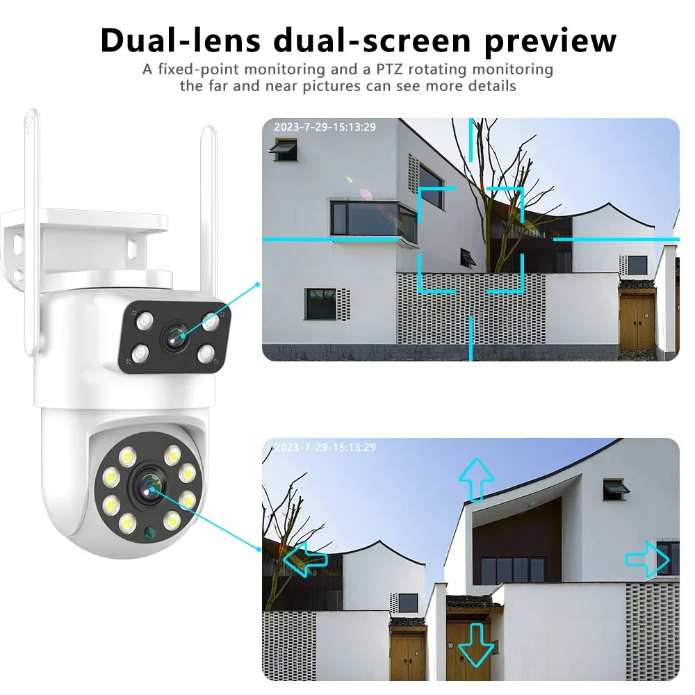 4K 8MP WIFI Cameras Wireless NVR Kit Outdoor HD Video Surveillance System PTZ Security IP Camera Auto Tracking Night Vision CCTV