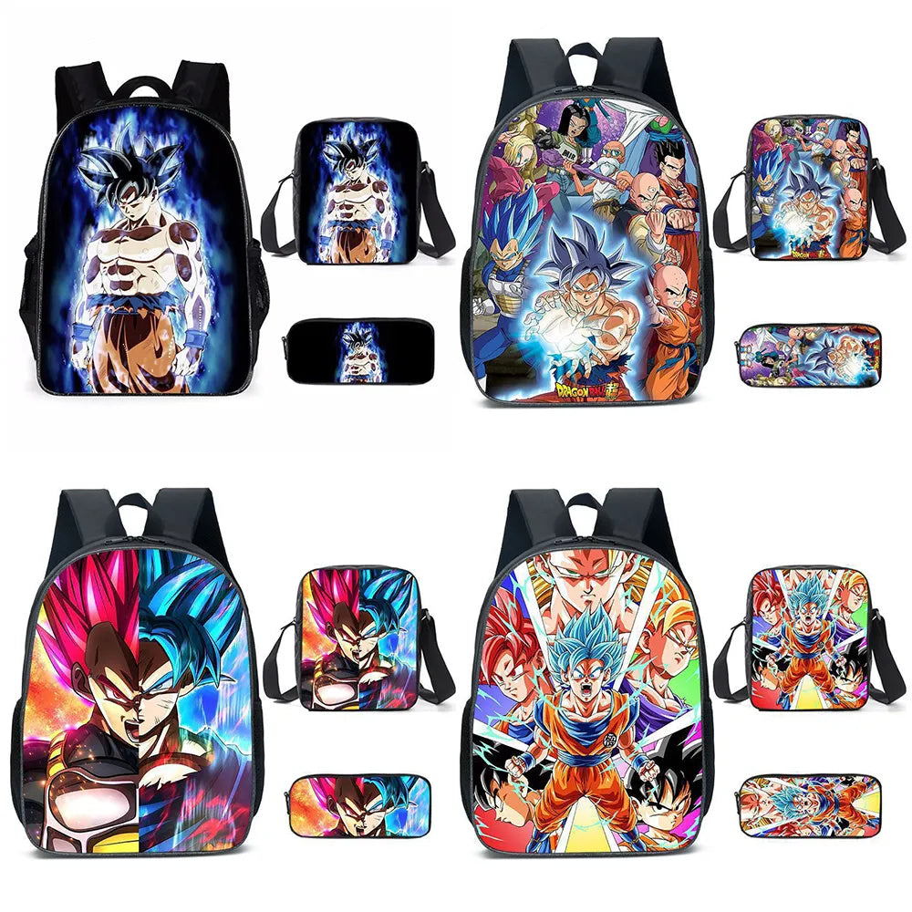 3 Pcs/set Dragon Ball 3D Print Cartoon School Bags for Boys Girls Goku Primary for Kids Back To School Gift Mochila