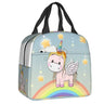 Unicorn Rainbow Insulated Lunch Tote Bag For Shooting Star And Magic Wand Thermal Cooler Food Lunch Box Work School Travel