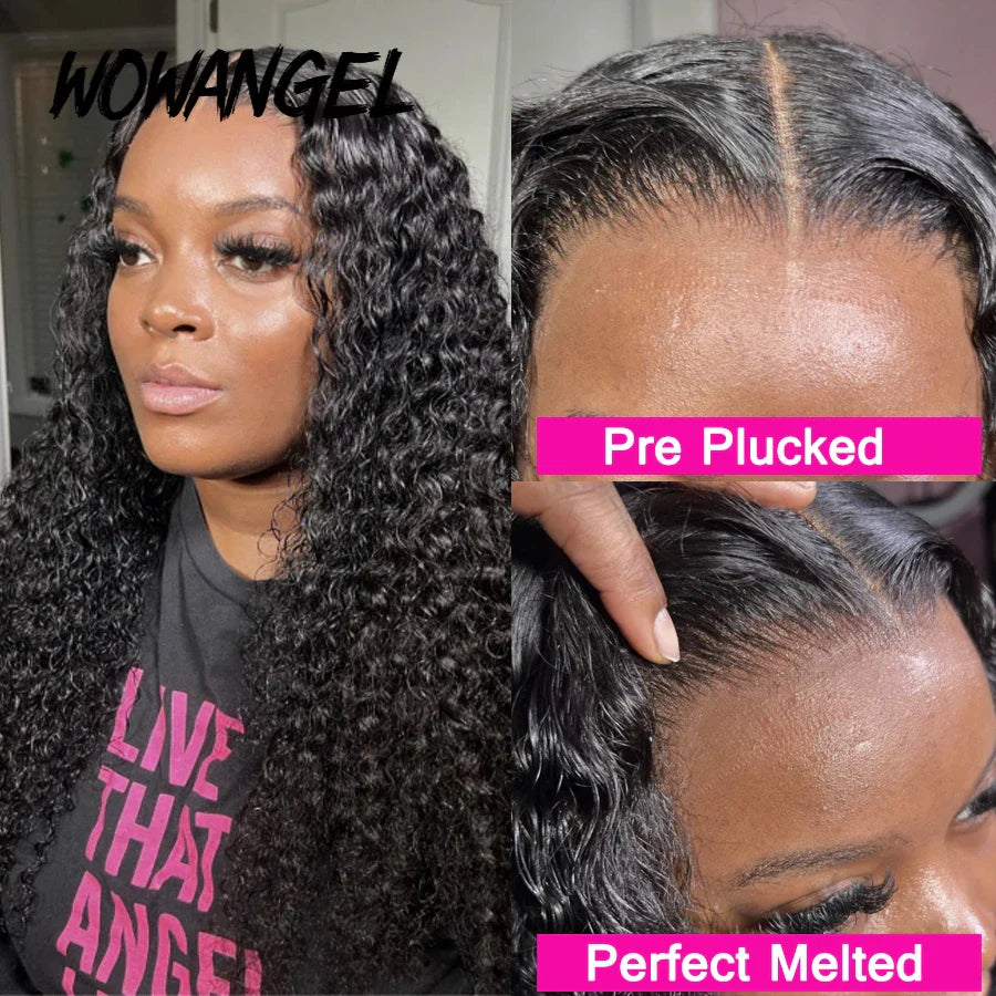 7x7 6x6 5x5 Glueless HD Lace Closure Wig Water Wave Wig Melt Skin Pre Plucked Curly Human Hair Wigs Ready to Wear Wigs For Woman