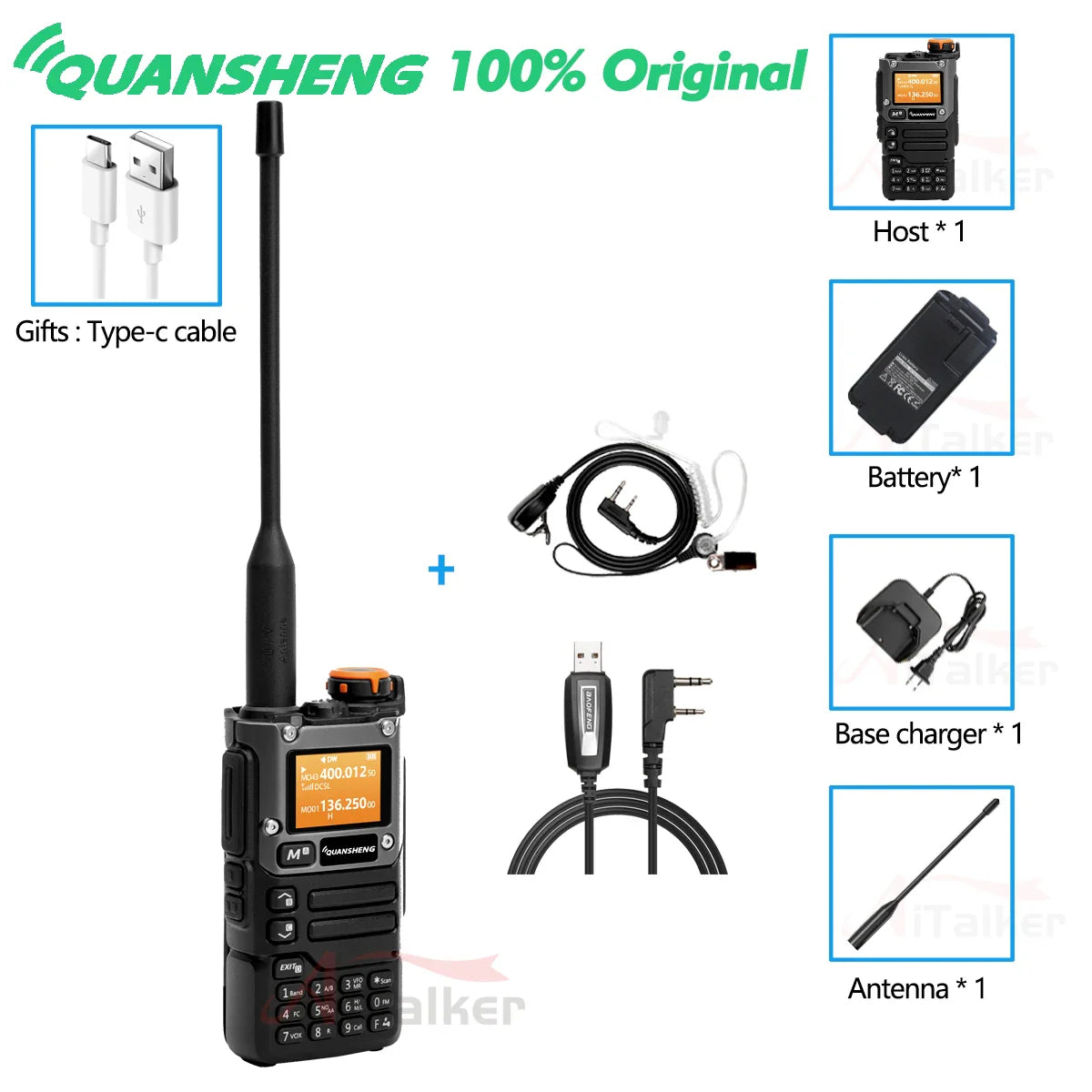 Quansheng Receiver UV K5 (8) Walkie Talkie Portable Am Fm Two Way Radio Commutator Station Amateur Ham Wireless Set Long Range