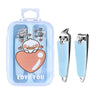 Christmas Gift Flat Mouth Skew Mouth Nail Scissors Cartoon Transparent Plastic Box Manicure Set Tools for Foot Trimming