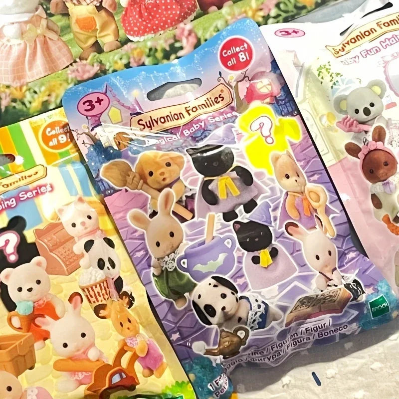 Japan Sylvanian Families Blind Box Kawaii Camping Dress Up Baby Doll Cute Anime Figrues Room Ornaments Flocking Toys Gifts