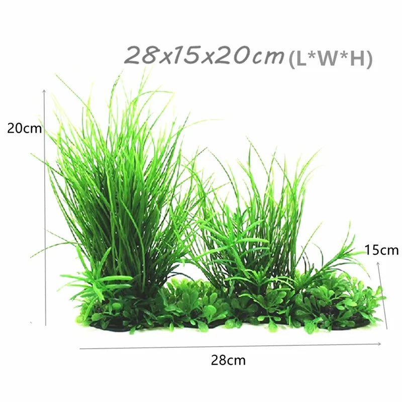 24-52cm Large Aquarium Plants Plastic Grass Fish Tank Decor Artificial Fake Water Plant Ornaments Aquarium Accessories