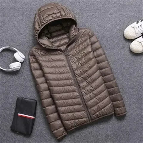 Autumn Winter Light Down Jacket Men's Fashion Hooded Short Ultra-thin Lightweight Youth Slim Coat Down Jackets 2023