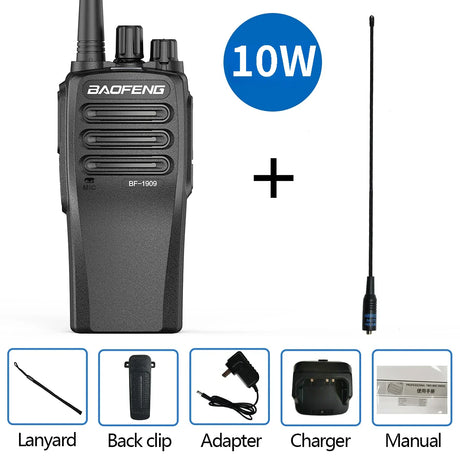 Baofeng-BF-1909 Two-Way Radio, Long Range Professional Walkie Talkie, Portable Communicator Radio for Hunting TypeC 4800mAh, 10W