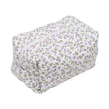 1PC Flower Printed Puffy Quilted Zipper Makeup Bag Storage Organizer Toiletry Handbag Cosmetic Pouch Large Travel Cosmetic Bag