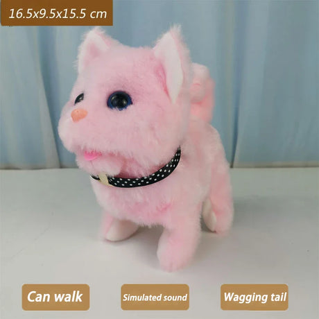 New Walking Kitty Plush Toy Electric Interactive Cat Stuffed Animal Meowing Tail Wagging Head Nodding Cat Pet Toy For Kids Gift