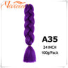 6 Pcs 24” Synthetic Braiding Hair Pink Jumbo Braids Hairstyles Purple Blue Blonde Ombre Hair Extensions For Women 100G/Pack