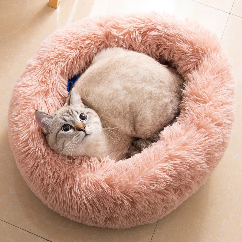 Round Warm Small Sleeping Cats Nest Blankets Habitats Cushions Dog Snuffle Mat Fluffy Light Weight Cama Para Gatos Pet Supplies