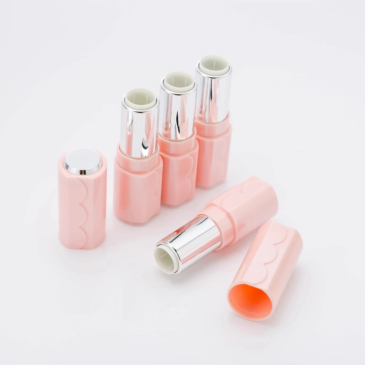 12.1mm Pink Lipstick Tube DIY Round Lip Balm Refillable Bottle Cosmetic Lip Rouge Container Lip Gloss Makeup Accessories