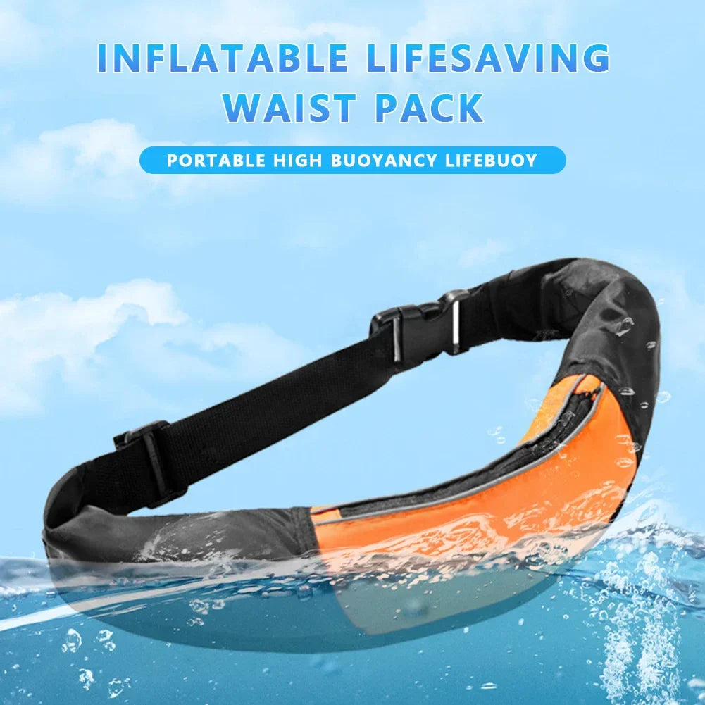 Inflatable Drifting Safety Life Belt Portable Oxford Buoyancy Survival Suit Wear-resistant with Whistle Safe Outdoor Accessories