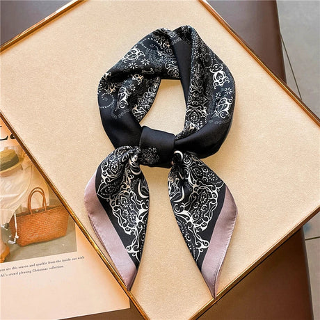 New 70cm Silk Feeling Square Scarf Women Luxury Brand Neck Tie Female Hair Shawl Wraps Headkerchief Hijab Bandana Echarpe 2022