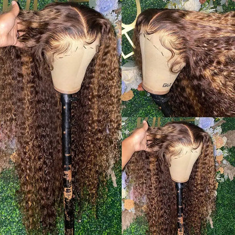 13x6 Hd Lace Front Human Hair Wigs 30 34 Inch Highlight Ombre Curly Wig Brazilian Hair 13x4 Honey Blonde Deep Wave Frontal Wig