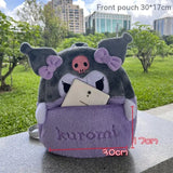 New Sanrio Cute Cartoon Plush Backpack Kuromi Large Capacity Melody Backpack School Girls Korean Backpack Gift For Girls