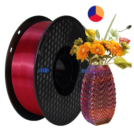 Tricolor 3D Printer Filament Silk PLA 3 Color for 3D Printing Plastic Materials 1.75mm 1KG Rainbow Spool No Bubble Multicolor