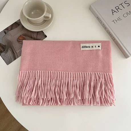 Luxury Brand Wool Scarf For Women Men Solid Color Plain Real Wool Scarves Female Winter Warm Neck Scarf Cashmere Shawl 2023