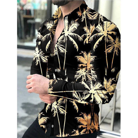 2023 Spring Autumn New Men's Cardigan 3D Printing Casual Long Sleeve Polo Shirt Men's Shirt Men Top