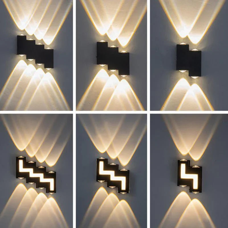 Creative Design Dual Head Luminous Porch Light Outdoor IP65 Waterproof LED Up and Down Luminous Courtyard Villa Simple Wall Lamp