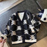 2022 Autumn Winter Girls Boys Fleece Knitting Sweaters Baby Kids Children Cardigan