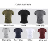 Men's Basic T-shirt Solid Color Short Sleeve Tee Summer Plain Casual Gym Muscle Crew Neck Slim Fit Tops T Shirts Male Clothing