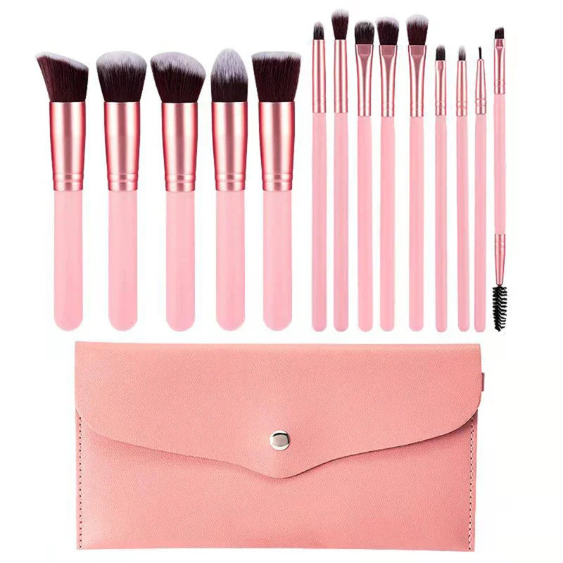 14 PCS Makeup Brushes Set Eye Shadow Foundation Women Cosmetic Brush Eyeshadow Blush Beauty Soft Make Up Blending Tools Bag