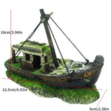 1PC Aquarium Fish Tank Landscape Pirate Ship Wreck Ship Decor Resin Boat Ornament Aquarium Accessories Decoration