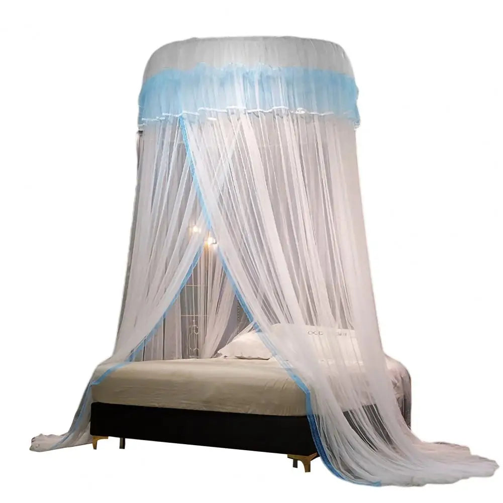 Breathable Hanging Mosquito Net Top Hook Lace Bed Canopy Encrypted Mesh Round Dome Court Style Crib Canopy Bedroom Decoration