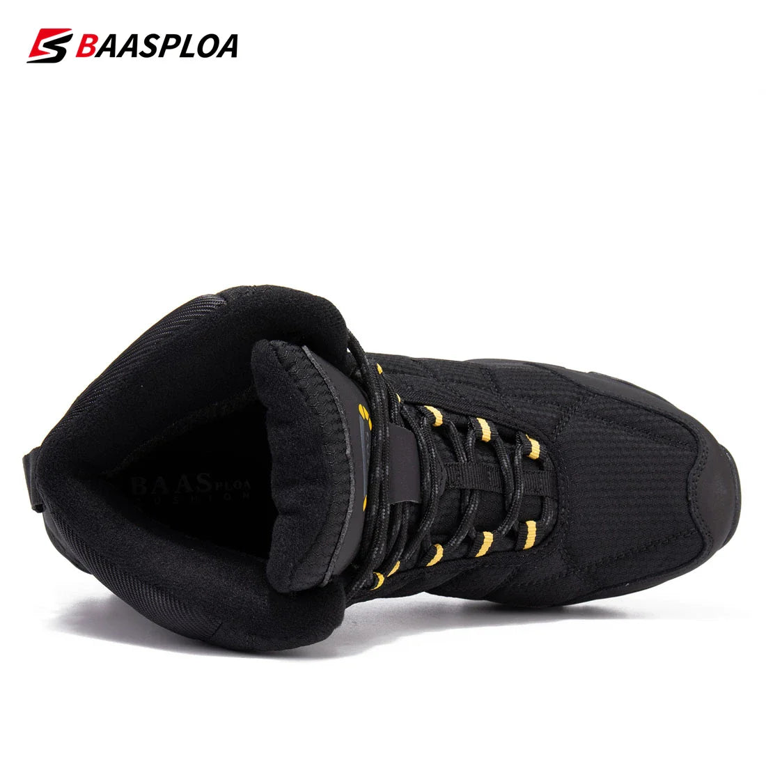 Baasploa Men's  Cotton Shoes Waterproof Outdoor Travel Hiking Shoes Warm Winter Sneakers Casual Walking Shoe Men's Thermal Boots