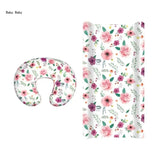 2pcs Printed Nursing Pillow Case Diaper Changing Pad Cover Set for Newborns Comfortable Baby Nappy Changing Mat Sleeve