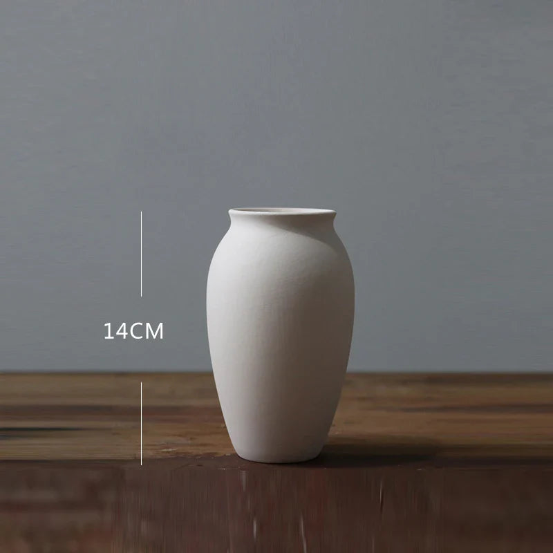 Nordic White Tabletop Vases Ceramic Flower Vase Living Room Decoration Home Pottery and Porcelain  Pot Living Room Decoration