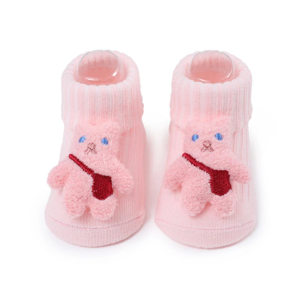 0-12M Baby Socks Fashion Leg Warmers Terry Bow Girls Clothing Cotton Cartoon Soft Warm Breathable Newborn Toddlers Indoors