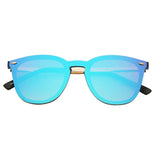 JIM Trendy Rimless Mirrored Sunglasses Reflective Sun Glasses for Women Men UV400