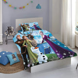 Cartoon Duvet Cover Disney Cute Frozen Printed Children 3-Piece Set 1 Quilt Cover Comforter Bedding Sets King Queen Size