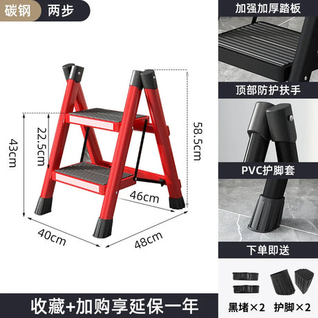 Fashion High Step Stools Foldable Kitchen Attic Compact Metal Multifunction Step Ladders Bathroom Quick Escalera Home Furniture