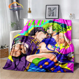 Anime JoJo's Bizarre Adventure Stone Ocean flannel Blanket Throw blanket Warm Sofa bed  children and girls Gift s