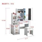 Dressing Table Length Drawers Amp Stool  Bedroom Small Apartment Simple Modern Sliding Mirror Simple Storage Cabinet Furniture