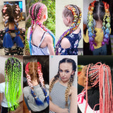 Braiding Hair Pre-stretched Synthetic Jumbo Braiding Hair Extensions 26Inch 90G Red Pink Kanekalon Hair for Afro Crochet Braids