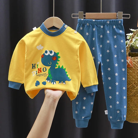 Child Underwear Set Cotton New Cartoon Pattern Autumn Clothes Autumn Pants Cotton Boys Loungewear Baby Warm Girls Kids Clothes