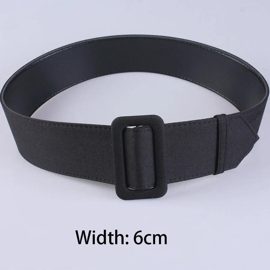 Width 2cm/4cm/6cm Women's Belt Fashion Casual Simple All-match Dress Corset Girdle Accessories Gothic Pu Cloth Waist Waistband