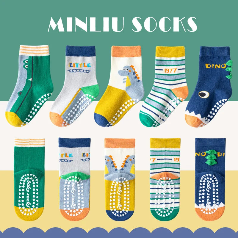 Dinner Trampoline Baby Cotton Socks 1-12 Years Old Middle School Children's Socks Cartoon Boys Socks Spring and Autumn Age Range