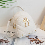 Mini Backpack for Women Cute Swan Hanging Embroidery Small Backpack Purse Girls Leather Bookbag Ladies Satchel Bags