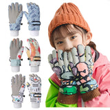 Fashion Children Ski Gloves Waterproof Kids Mittens for Girls Boys Accessories Antiskid Thicken Snow Sports Child Gloves 4-12Y